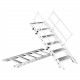 B-1-00188 Echelle réglable 6 marches 250 kg - hauteur de 550 mm à 1340 mm et largeur de 740 mm
