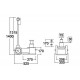 Cric hydropneumatique 40 / 20 T - H mini 170 mm, maxi 340 mm