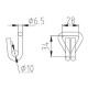 Crochet 2 doigts rapprochés pour sangle largeur 25 mm