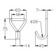 Crochet 2 doigts rapprochés pour sangle largeur 45 mm 