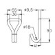 Crochet INOX 2 doigts rapprochés pour sangle largeur 35 mm