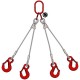 Elingue câble 4 brins W4LS avec crochets à linguet - CMU 0,34 t à 15,75 t (angle d'utilisation < à 90°) 