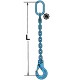 Elingue chaîne 1 brin G121LS GRADE 120 avec crochet à linguet de sécurité - CMU 2,36 t à 12,5 t