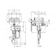 Palan manuel à chaîne combiné avec chariot à direction par poussée (YLITP) ou par chaîne (YLITG) - Capacité 0,5 t à 5 t