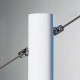 Arrêt multi-angle inox pour poteau rond, pour câble Ø 3 mm à 6 mm