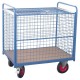 800*6469 - Chariot 500 kg avec habillage GRILLAGE + TOIT, plateau 1000 x 700 mm