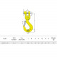 Crochet LKNG-16-10 GRADE 100 avec émerillon à chape sur bague bronze (NON ROTATIF SOUS CHARGE) - Capacité 10,3 t