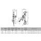 Informations techniques - Palan à levier à chaîne Compact KITO LX - Capacité 250 kg et 500 kg