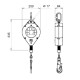 Antichute à rappel automatique NCS avec câble acier GALVANISE, carter synthétique - Longueur 5 m à 20 m