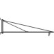 Potence murale légère en acier INOX à rotation 180° PMTLI avec flèche triangulée en profil creux - Capacité 50 kg, 80 kg et 100 kg