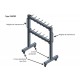 Structure de stockage pour élingues cap. 1t  4 roulettes + 2 poignées