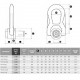 Tableau anneau de levage SS.QL.DSR INOX à double articulation et ancrage rapide mâle - METRIC / UNC