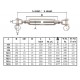 Tendeur INOX à 2 chapes fixes TDI2H - M5 à M16