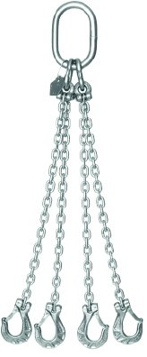 Élingue chaîne inox 4 brins à manilles à chape, photo du fabricant